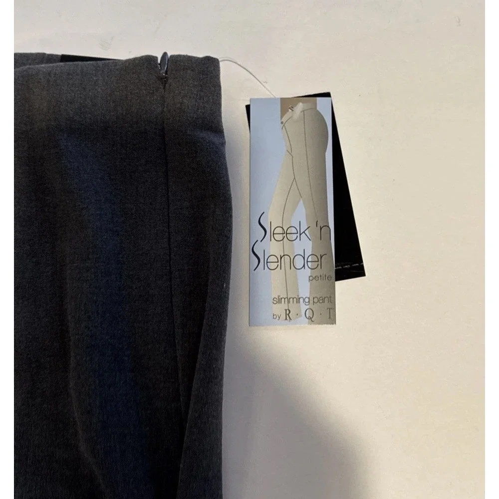 NWT R.Q.T Petite Slender & Sleek‎ Pants Charcoal 12p